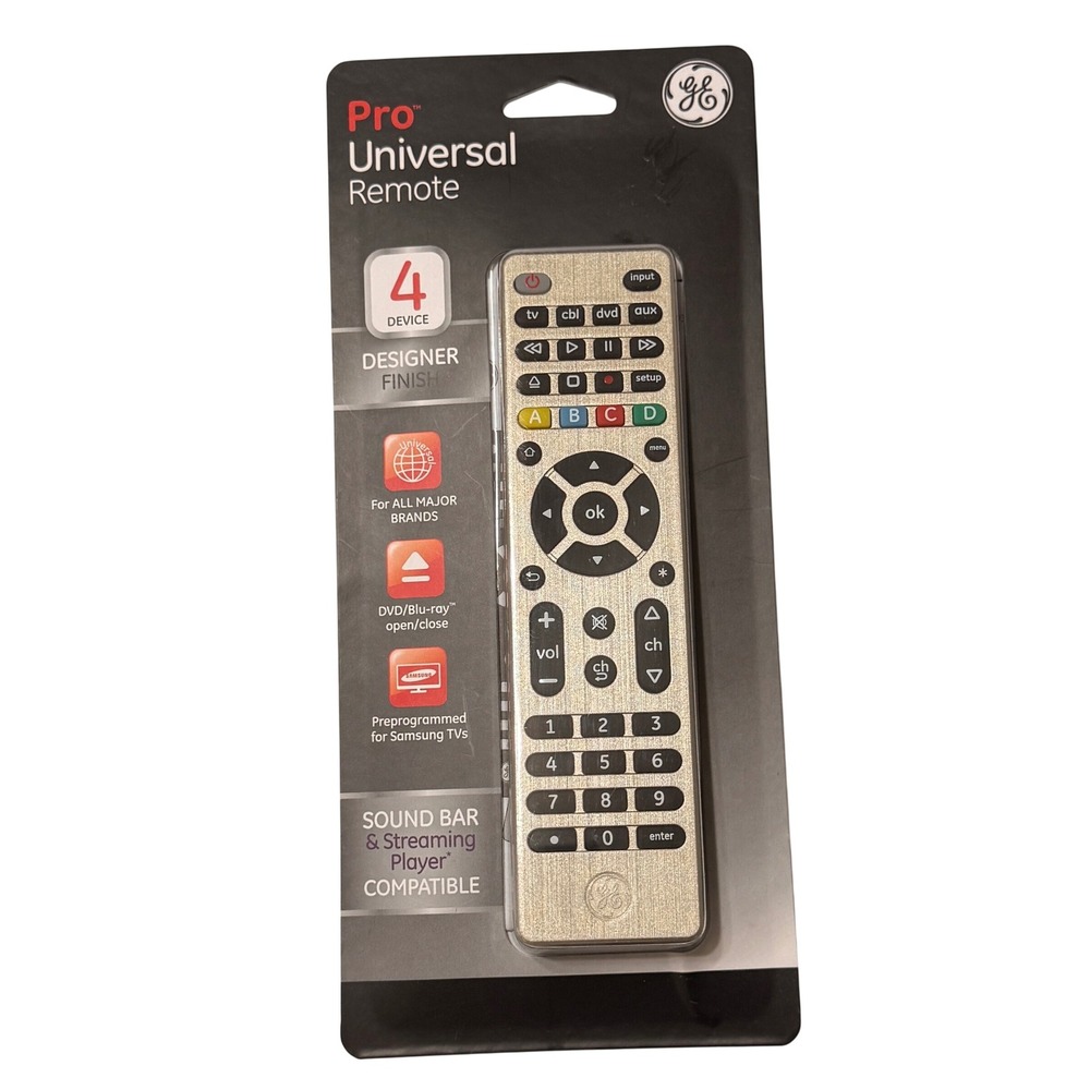 GE Pro Universal Remote 4 Device Designer Gold Finish Samsung Preprogrammed